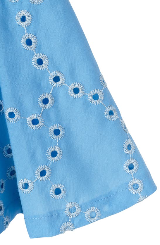 Shop Rare Editions Eyelet Bow Dress In Blue