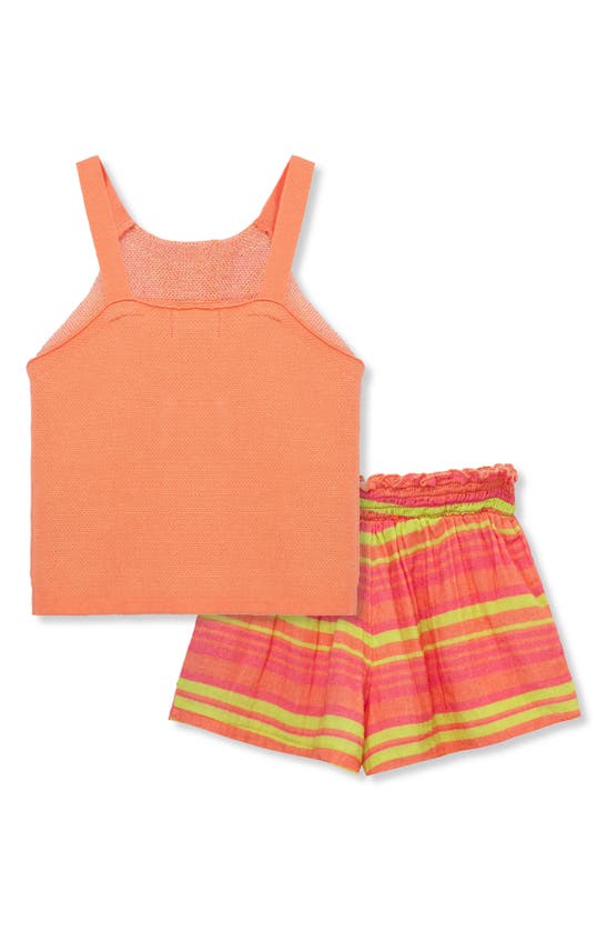Shop Peek Aren't You Curious Kids' Sun Tank & Stripe Shorts Set In Coral