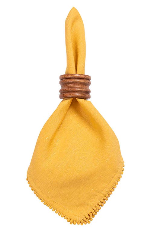 Shop Juliska Berry Trim Set Of 4 Cotton & Linen Napkins In Saffron