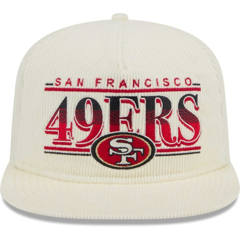 Shop New Era Cream San Francisco 49ers Throwback Corduroy Golfer Snapback Hat