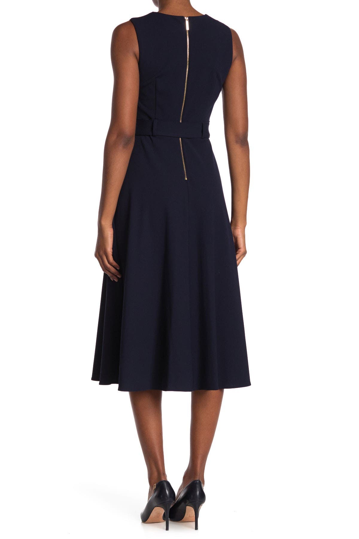 Calvin Klein Belted Sleeveless Midi Dress Nordstrom Rack