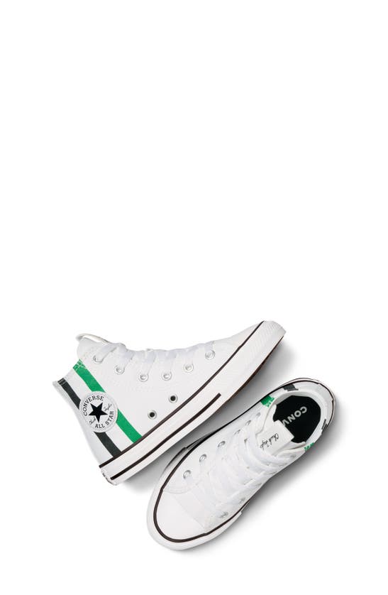 Shop Converse Kids' Chuck Taylor® All Star® High Top Sneaker In White/ Green/ Black