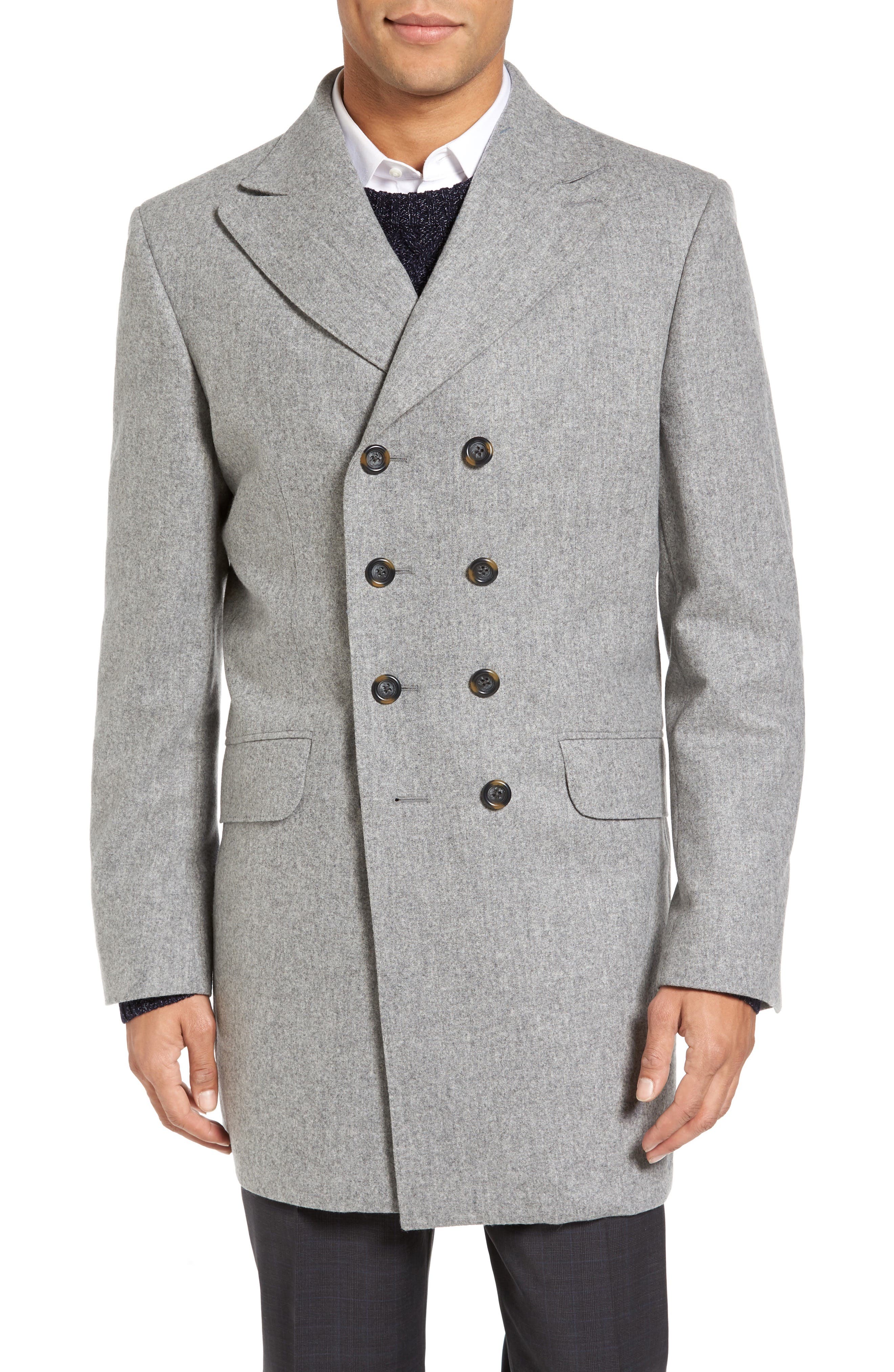 Strong Suit Marque Double Breasted Wool Topcoat Nordstrom