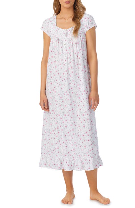 Floral Long Cotton Nightgown