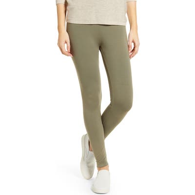 Lou & Grey Essential High Waist Terry Leggings, Green