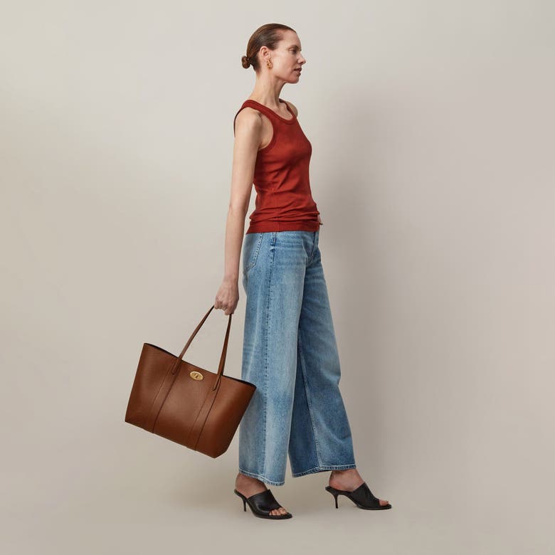 Shop Mulberry Bayswater Leather Tote In Oak