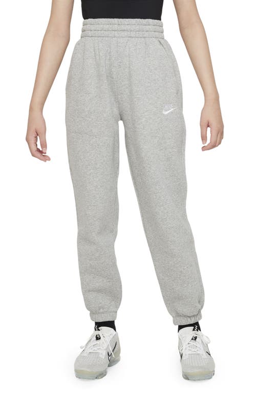 Nike Kids' Sportswear Club Fleece Sweatpants in Dark Grey Heather/White at Nordstrom, Size Xl