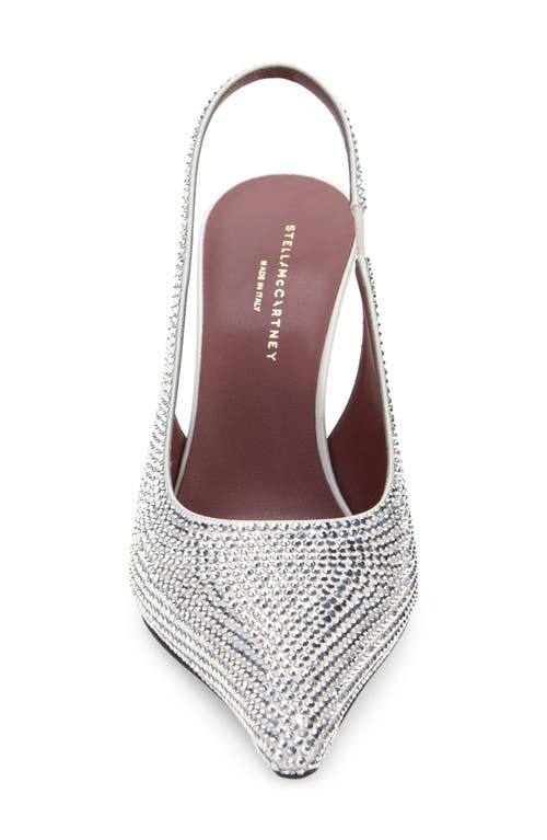 Shop Stella Mccartney Elsa Pointed Toe Slingback Pump In Silver