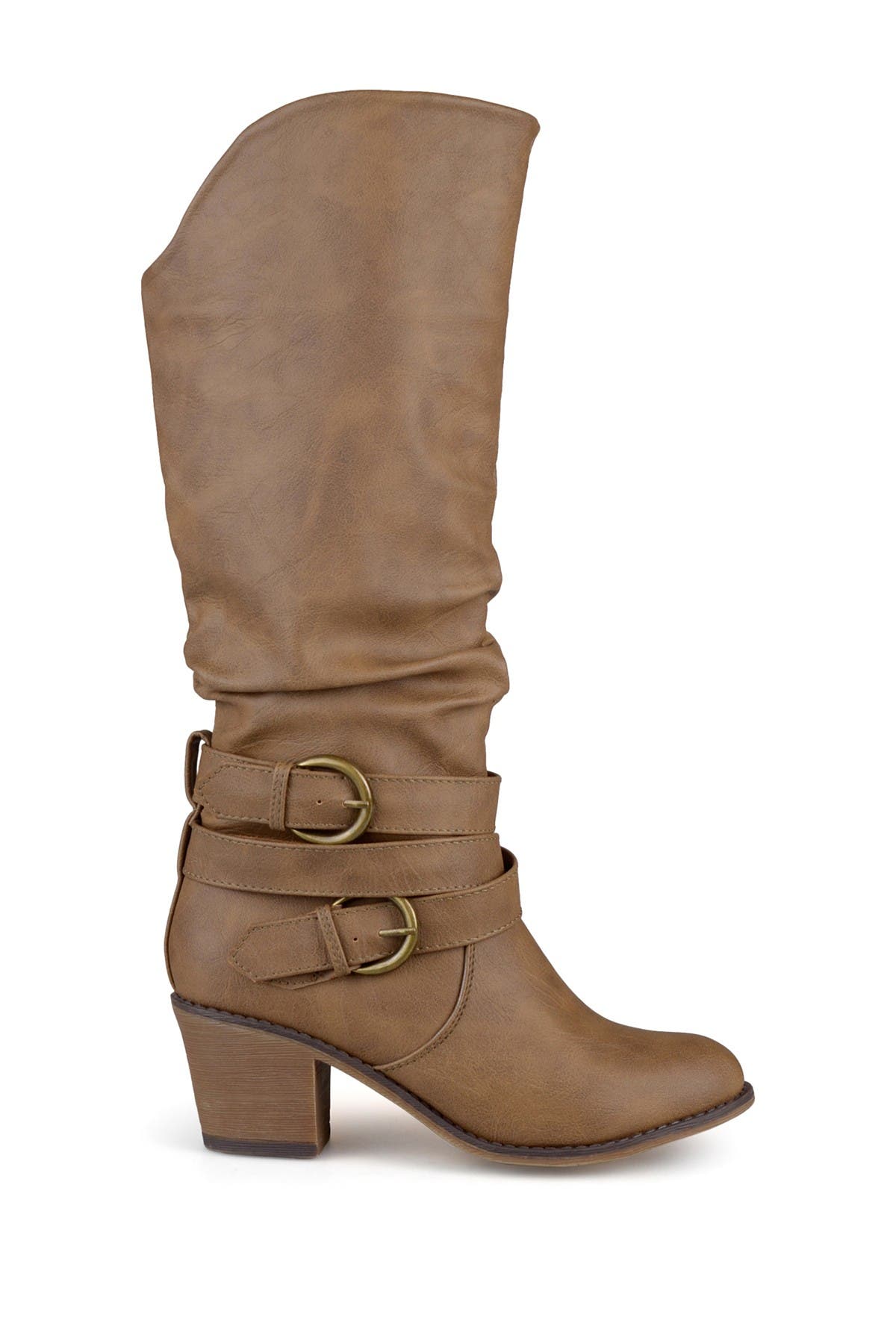 Journee Collection Late Buckle Tall Boot In Medium Beige