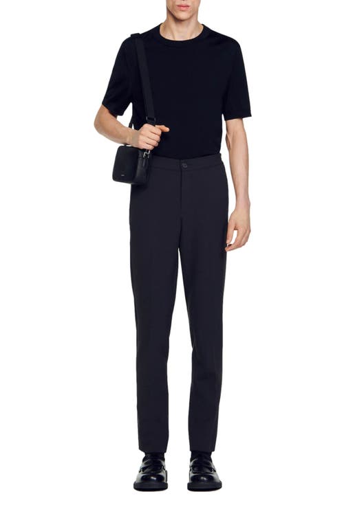 Sandro Jersey Trousers In Dark Grey