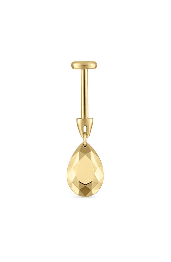 Shop Maria Tash Faceted Pear Single Threaded Stud Earring In Yellow Gold