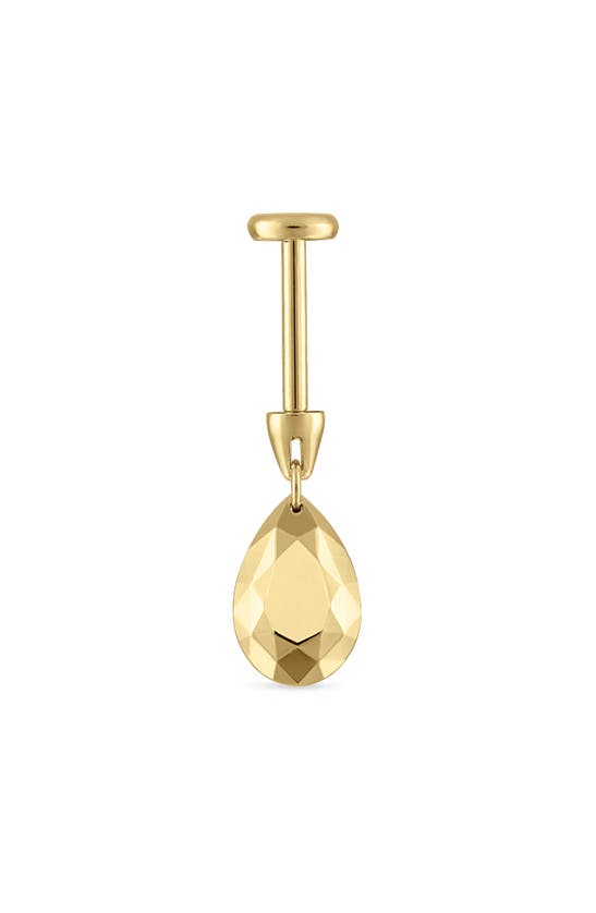 Maria Tash Faceted Pear Single Threaded Stud Earring In Yellow Gold