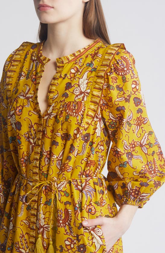 Shop Cleobella Dinah Floral Long Sleeve Organic Cotton Voile Dress In Evora Print