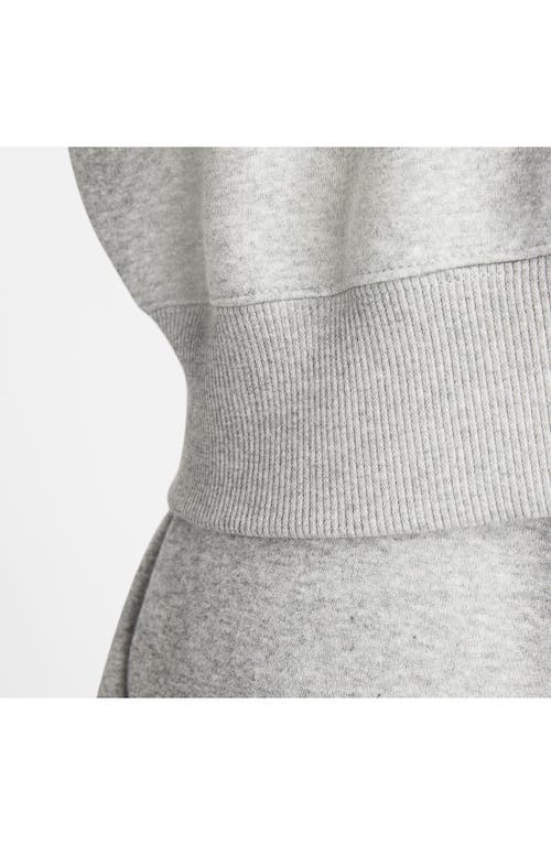 Nike Phoenix Fleece Cropped Quarter Zip Sweatshirt In Gray In Dark Grey Heather/sail