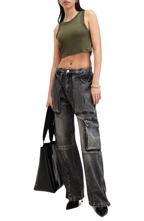 Allsaints Womens Grape Leaf Gre Rina Stretch-jersey Tank Top In Tarmac Green