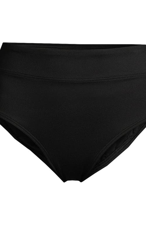 Shop Lands' End Tummy Control High Waisted Bikini Bottoms In Black