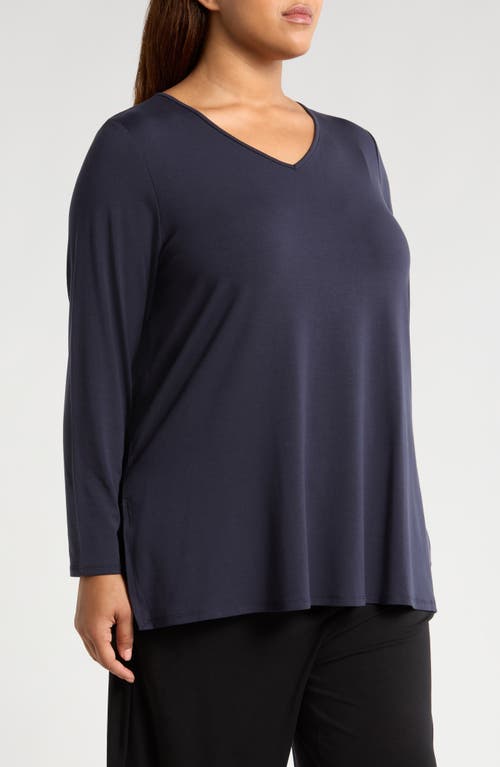 Shop Eileen Fisher Easy V-neck Tunic In Nocturne