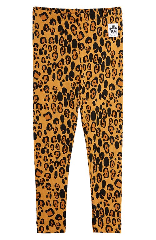 Mini Rodini Kids' Leopard Print Leggings Beige at Nordstrom,