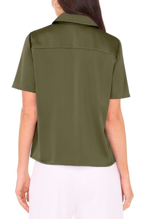 Shop Halogenr Halogen(r) Short Sleeve Button-up Camp Shirt In Olive Moss Green