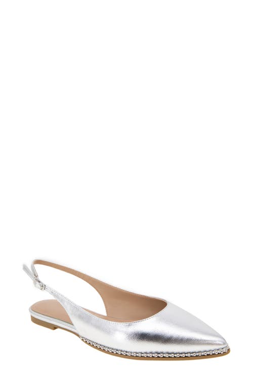 Valerie Slingback Pointed Toe Flat in Silver