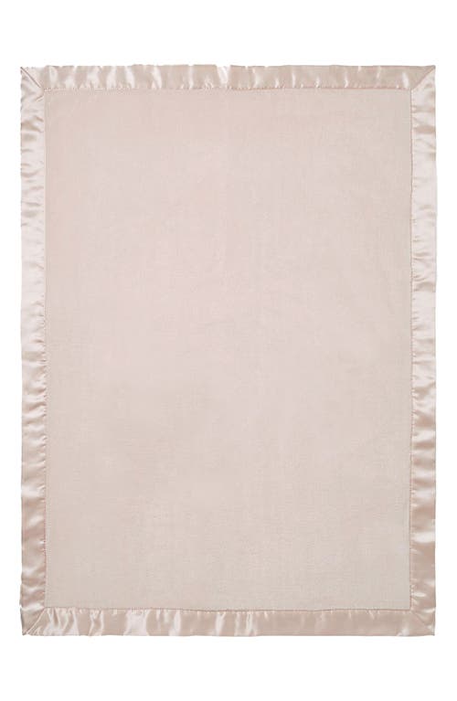 Elegant Baby Satin Trim Fleece Blanket In Pink