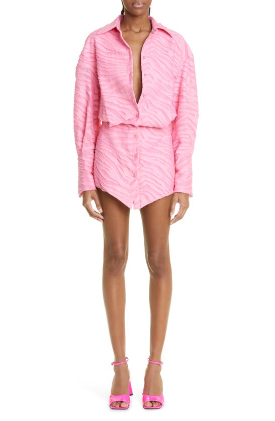 Attico Silvye Zebra-patterned Shirt Dress In Geranium