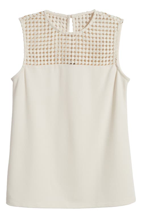 Shop Anne Klein Serenity Lace Yoke Tank In Anne White