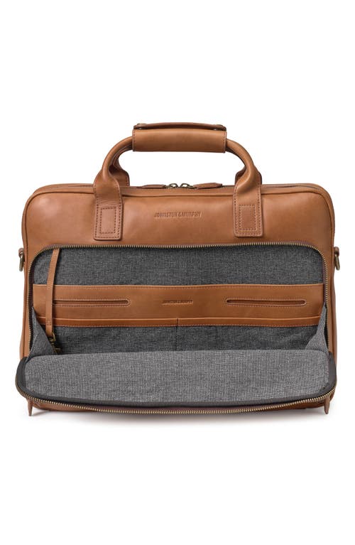 Shop Johnston & Murphy Rhodes Leather Briefcase In Tan Full Grain