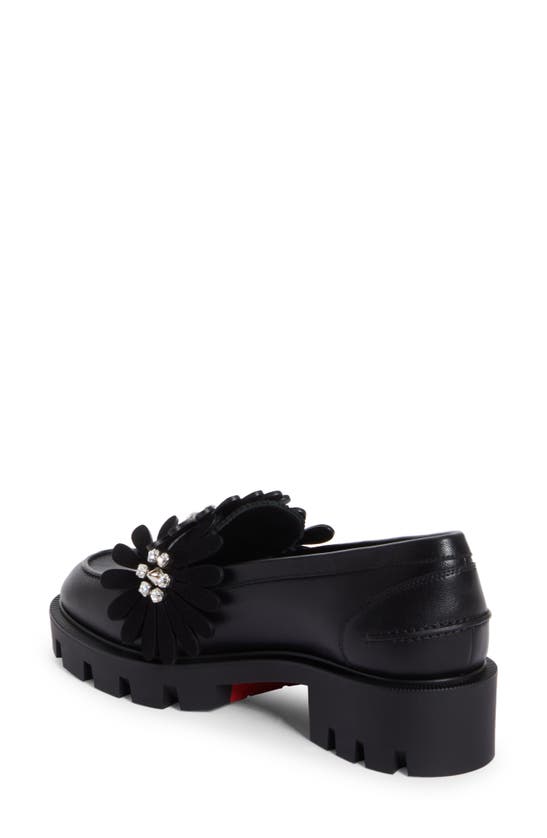 Shop Christian Louboutin Flora Lug Sole Loafer In Black