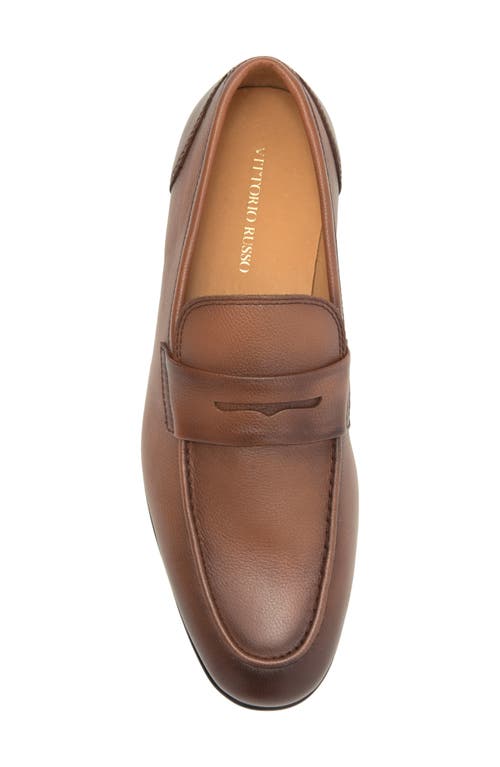 Vittorio Russo Millar Penny Loafer In Brown Grain