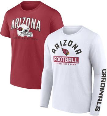 Women's Fanatics Branded Cardinal/White Arizona Cardinals Short & Long  Sleeve T-Shirt Combo Pack