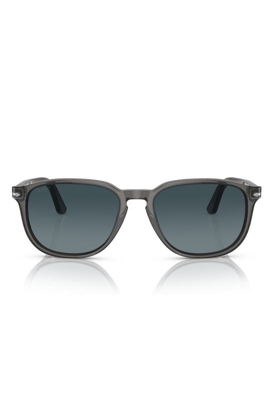 Persol 55mm Gradient Polarized Square Sunglasses In Transparent Grey
