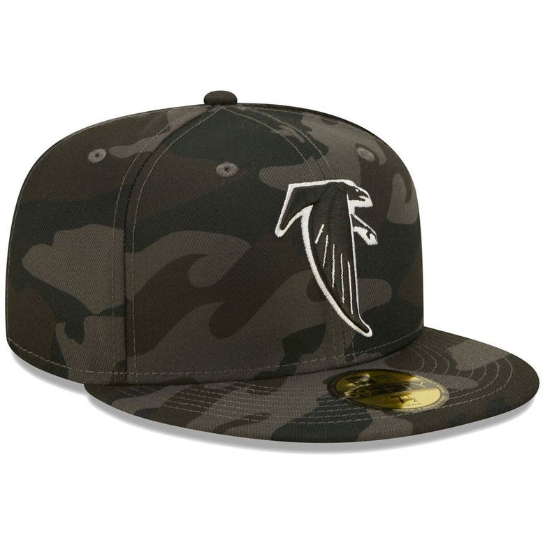 New Era Black Atlanta Falcons Throwback Logo Camo 59fifty Fitted Hat ...