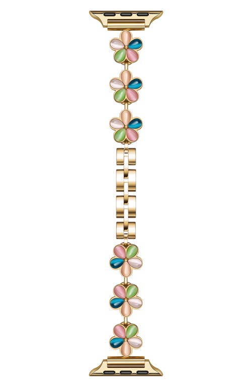 The Posh Tech June Flower Bracelet Apple Watch® Watchband In Gold Multi