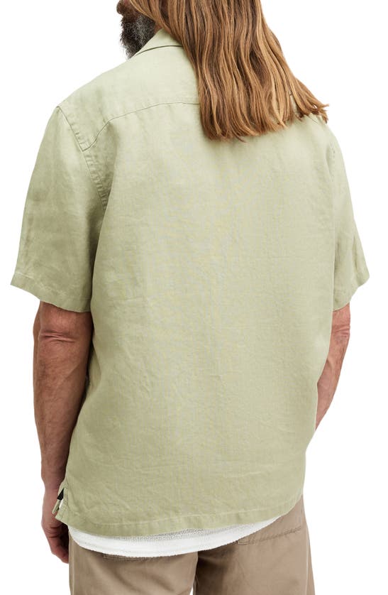 Shop Allsaints Audley Button-up Camp Shirt In Herb Green