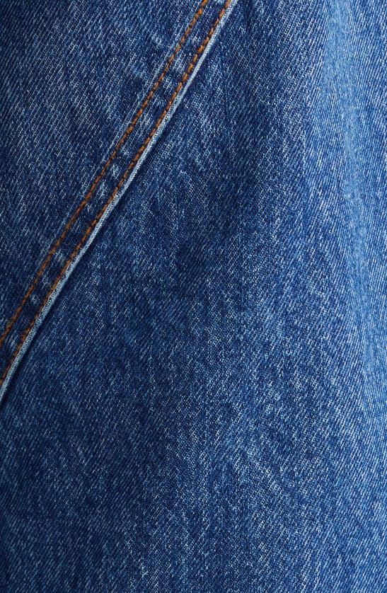 Shop Area Jumbo Crystal Chain Embellished Straight Leg Jeans In Medium Wash