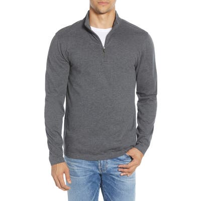 Faherty Suffolk Regular Fit Quarter Zip Pullover, Grey