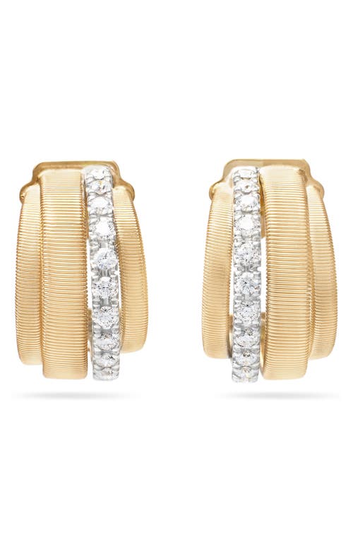 Marco Bicego 18k Yellow Gold Masai Diamond Huggie Hoop Earrings In 18k Yellow Gold