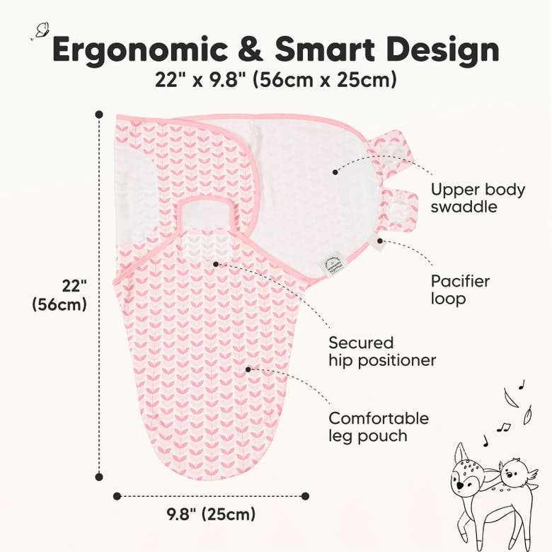 Keababies 3-pack Soothe Swaddle Wraps In Blossom