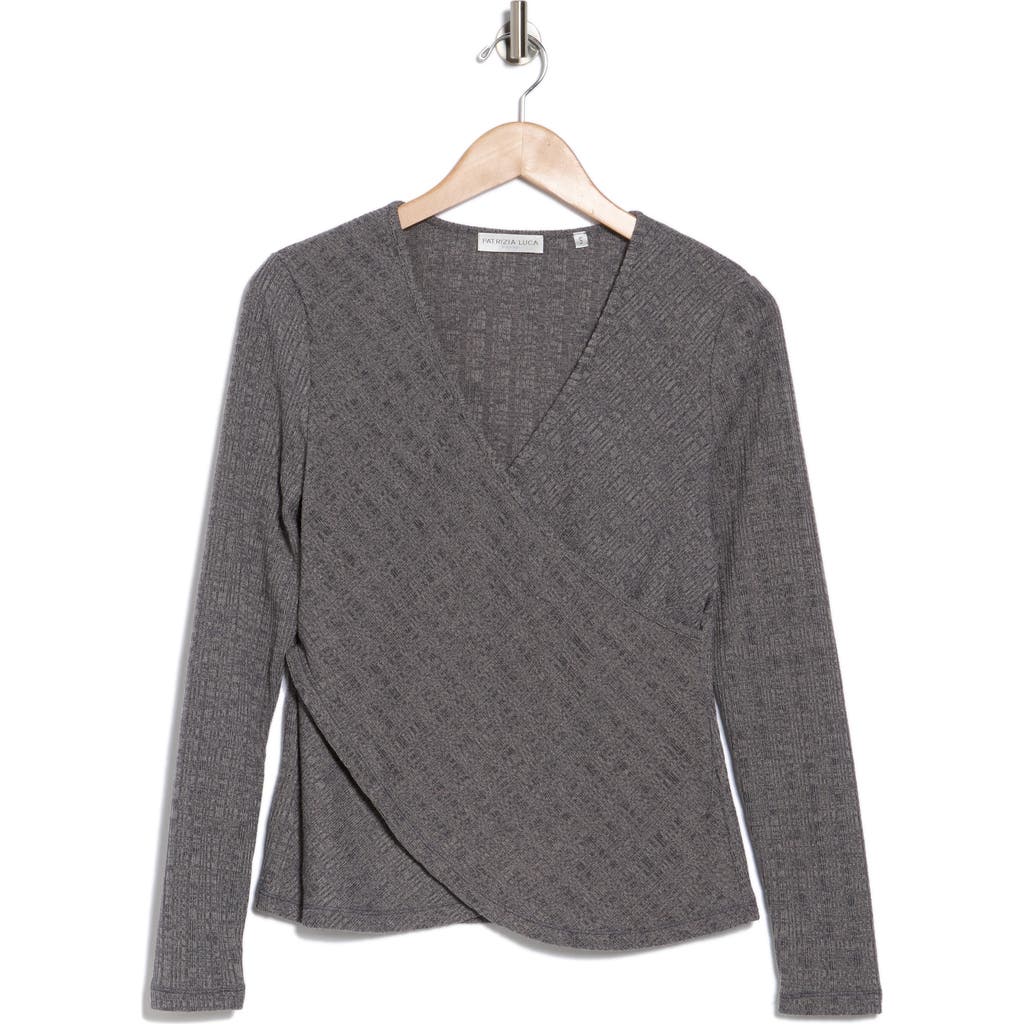 Patrizia Luca Crossover Knit Top In Grey