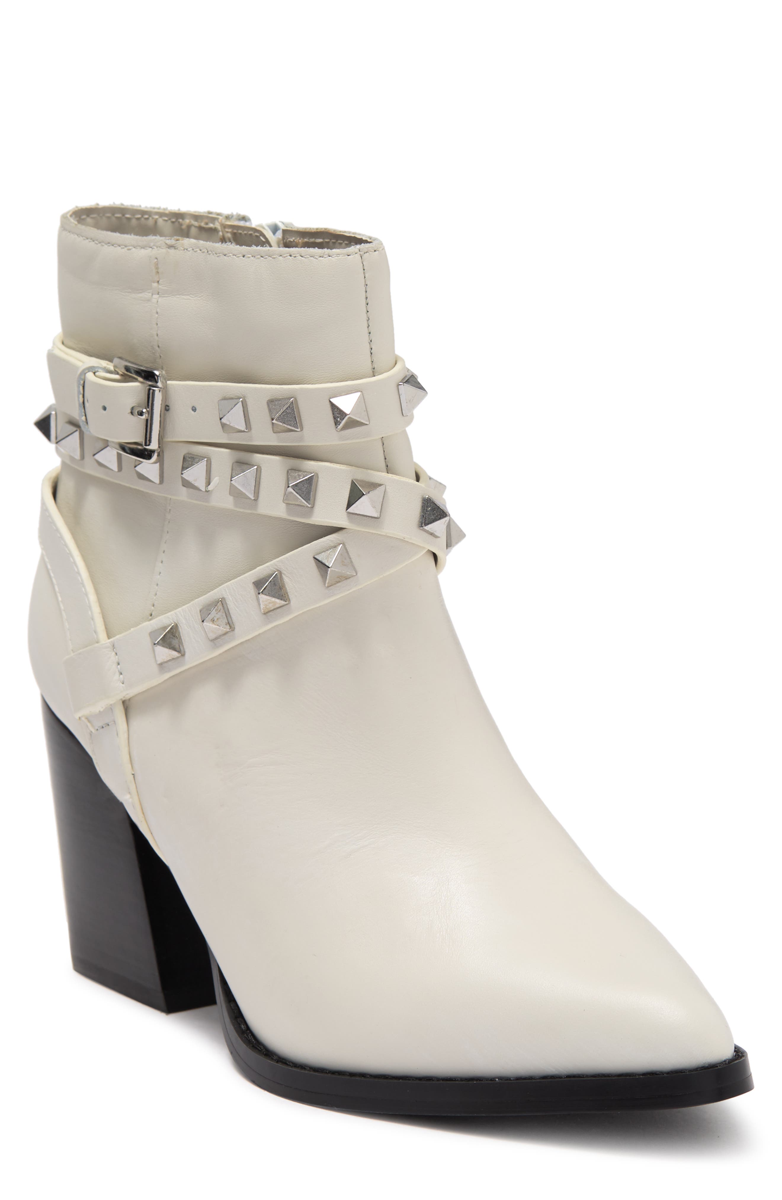 studded block heel booties