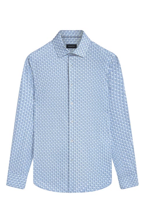 Shop Bugatchi James Ooohcotton® Geo Print Button-up Shirt In Periwinkle