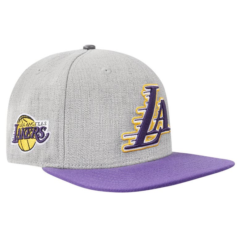 Shop Pro Standard Gray/purple Los Angeles Lakers Classic Logo Two-tone Snapback Hat