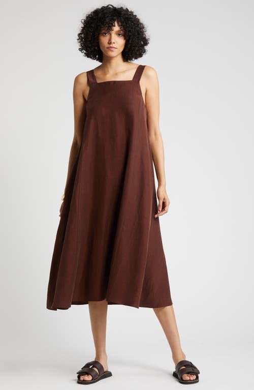Sleeveless A-Line Dress in Brown Chocolate