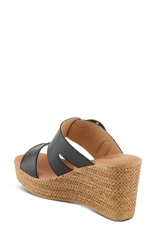 Spring Step Mares Platform Wedge Slide Sandal In Black