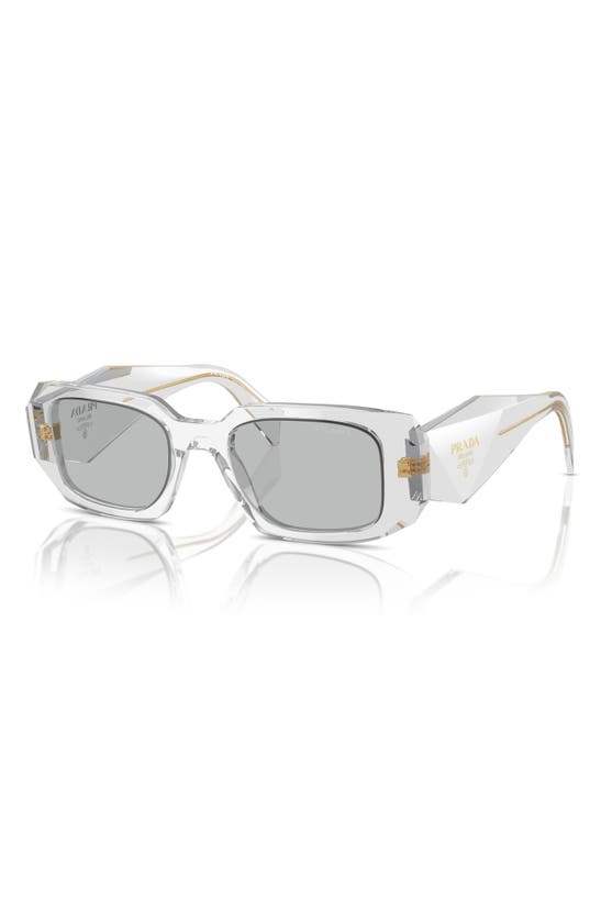 Shop Prada Runway 49mm Rectangular Sunglasses In Transparent Grey