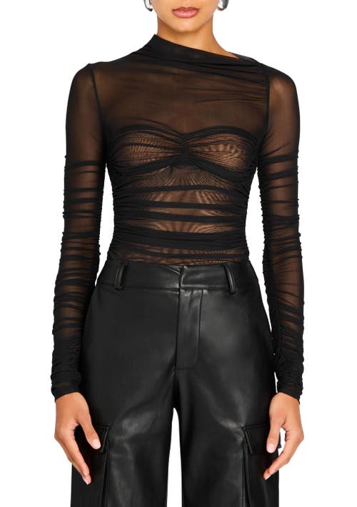 SER.O.YA SER.O.YA MILA RUCHED BODYSUIT WITH ASYMETRIC NECK 