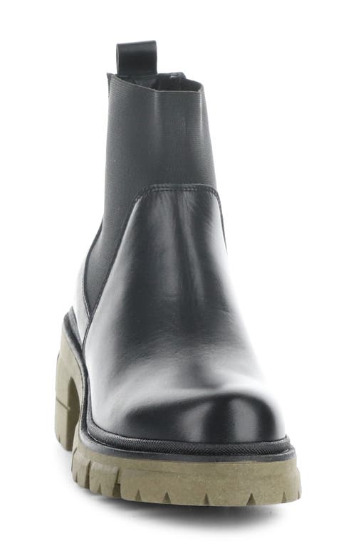 Shop Bos. & Co. Bianc Lug Sole Chelsea Boot In Black/khaki Feel/elastic