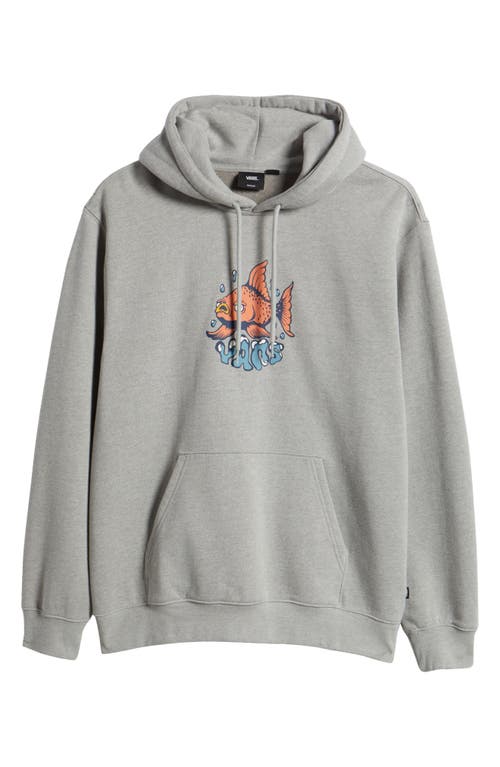 Shop Vans Fish Loose Fleece Pullover Hoodie In Cement Heather