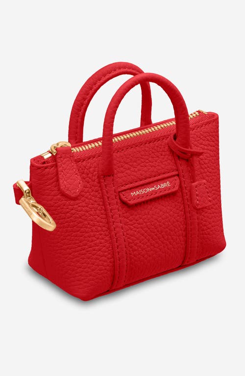 Shop Maison De Sabre Maison De Sabré The Sabremoji Weekender Charm In Pomegranate Red